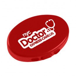 Promotional Oval Pill Case - Red